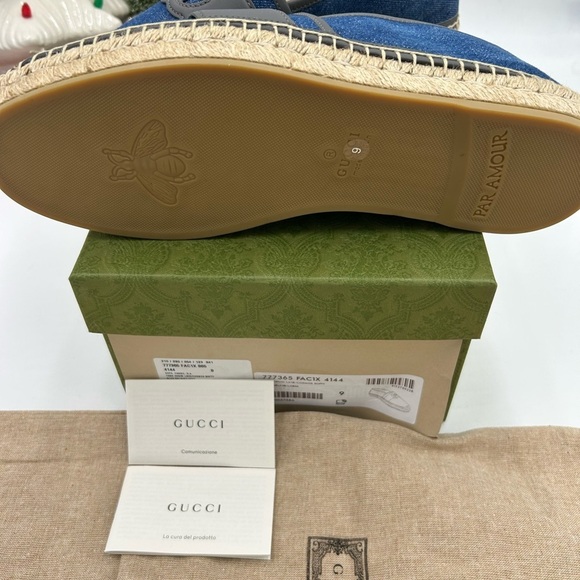 Men\'s Gucci interlocking G Espadrilles in blue denim size 9, made in Spain main image 7